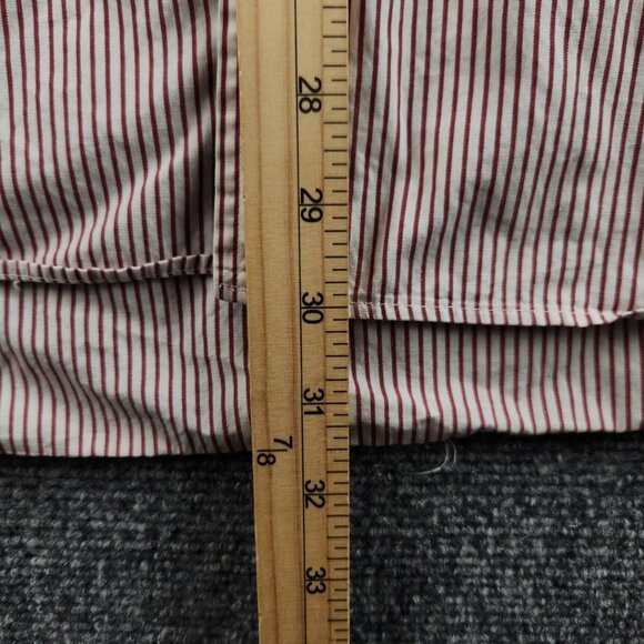 Gitman Bros 16.5 34 Point Collar Red Striped Long Sleeve Button Up Shirt Cotton - Picture 11 of 16